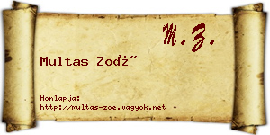 Multas Zoé névjegykártya